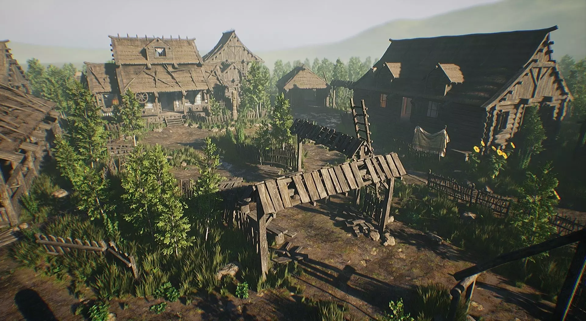  Modular Medieval Village - Unreal Project Low-poly 3D model_0