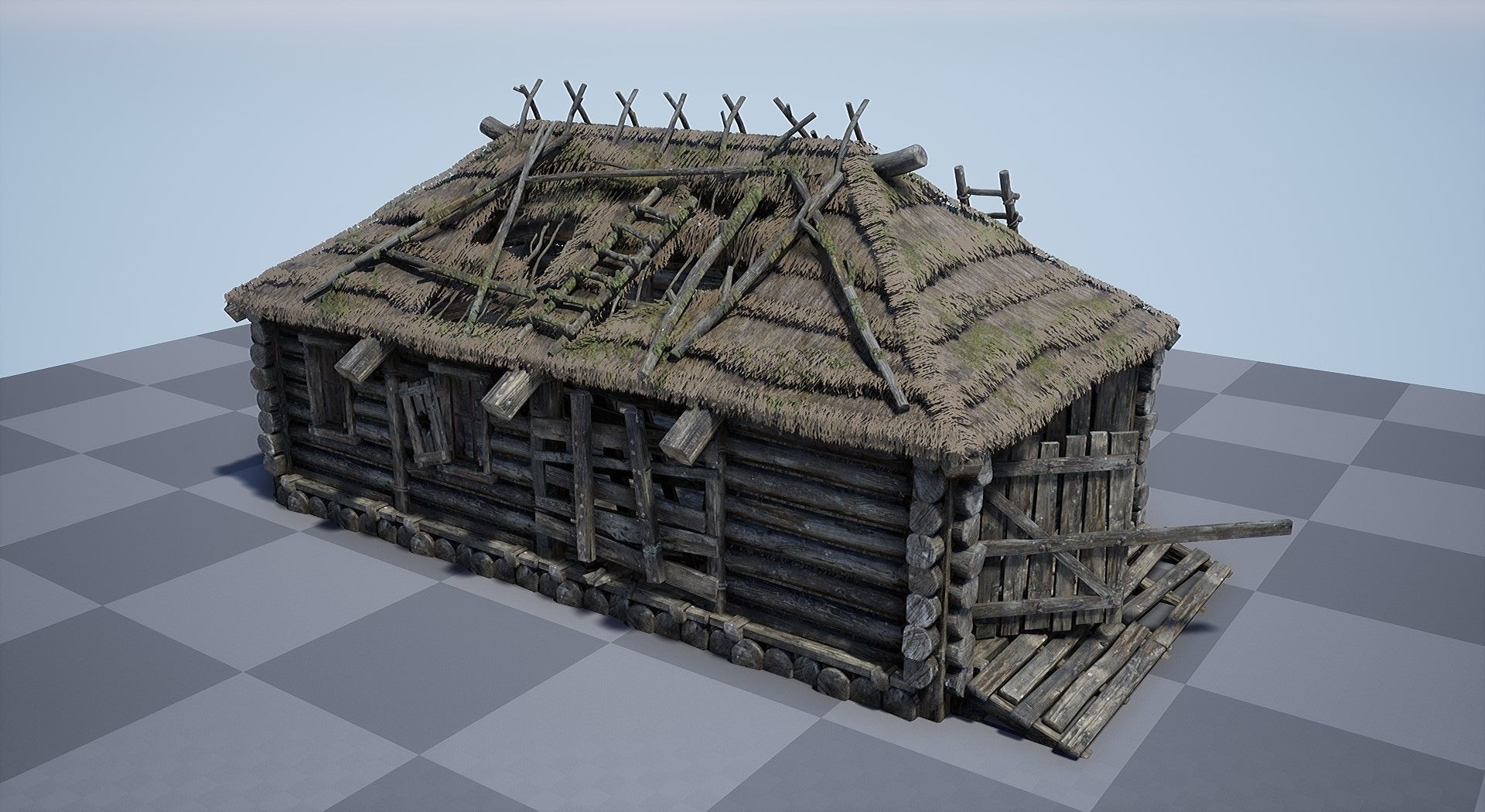  Modular Medieval Village - Unreal Project Low-poly 3D model_31