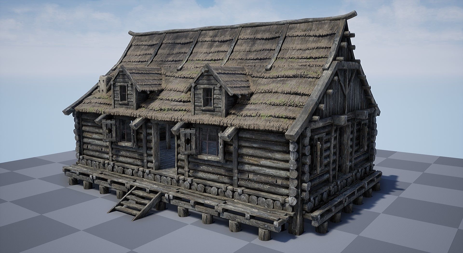  Modular Medieval Village - Unreal Project Low-poly 3D model_27