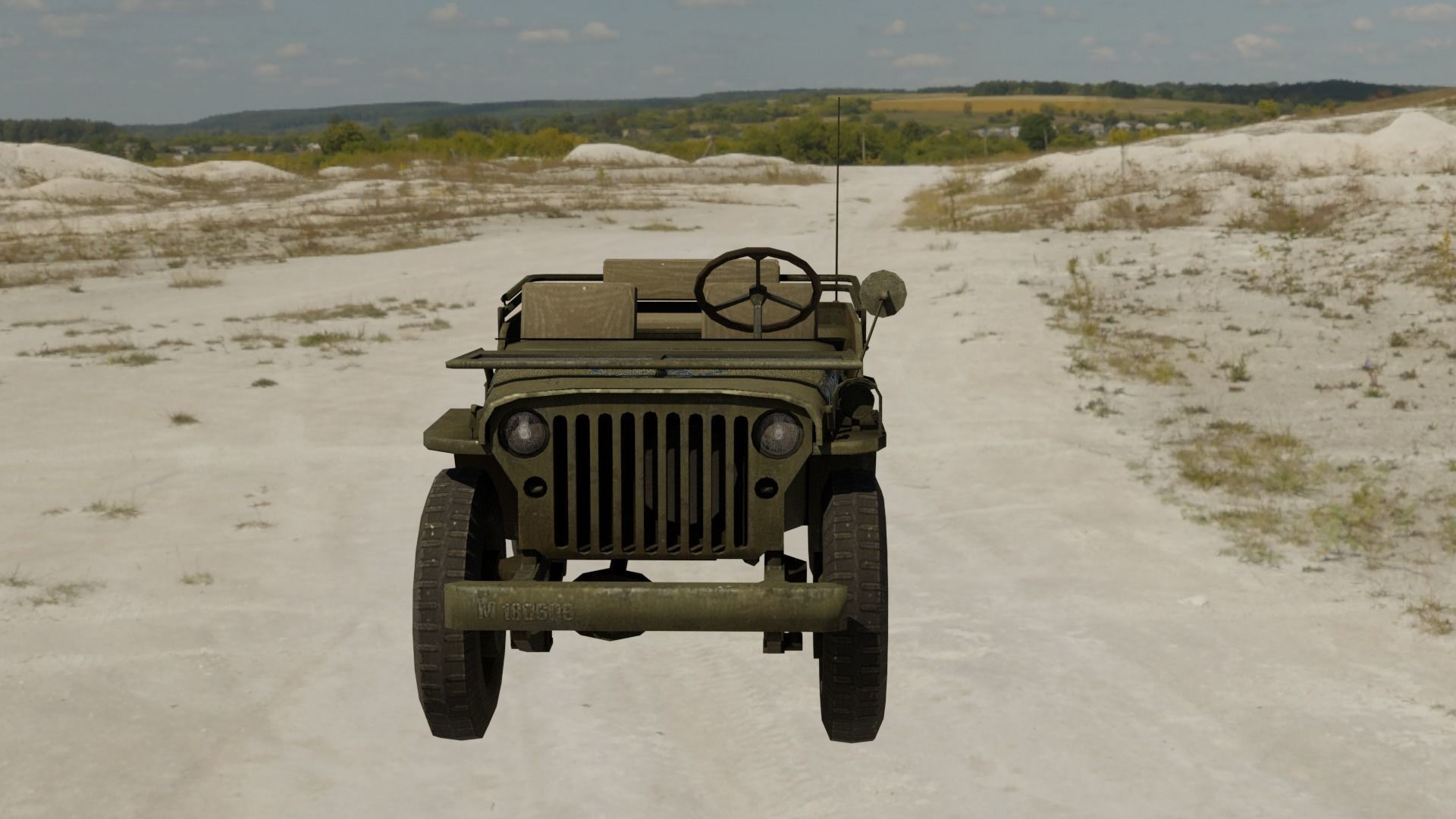 Willys Jeep Low-poly 3D model_4