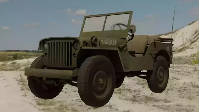 Willys Jeep Low-poly 3D model
