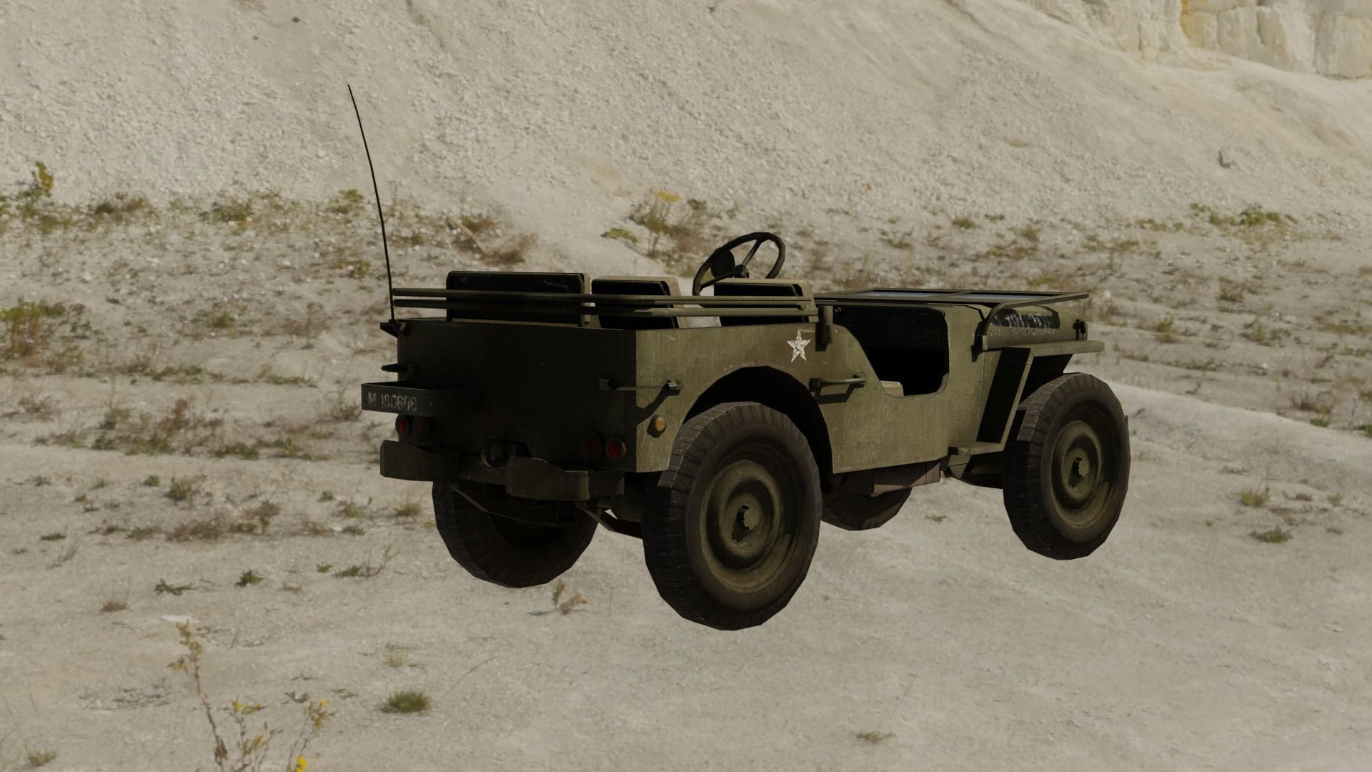 Willys Jeep Low-poly 3D model_2