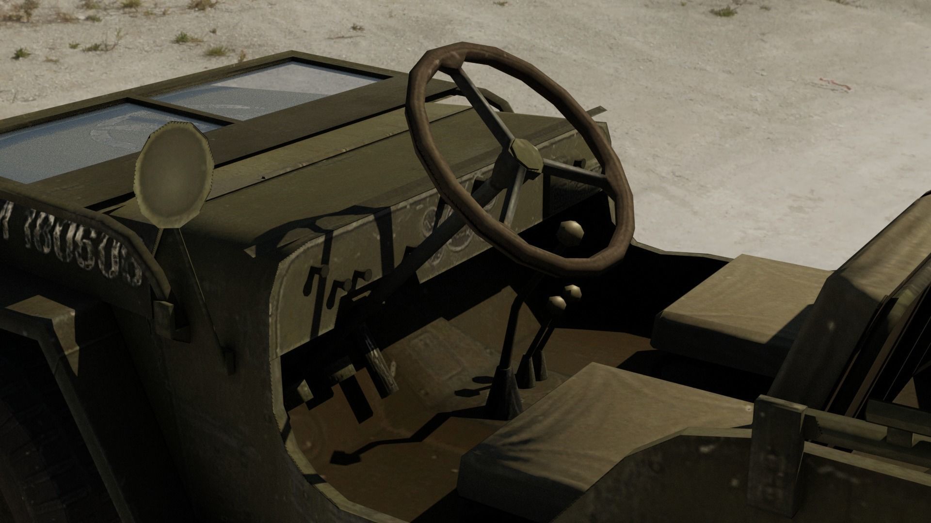 Willys Jeep Low-poly 3D model_5