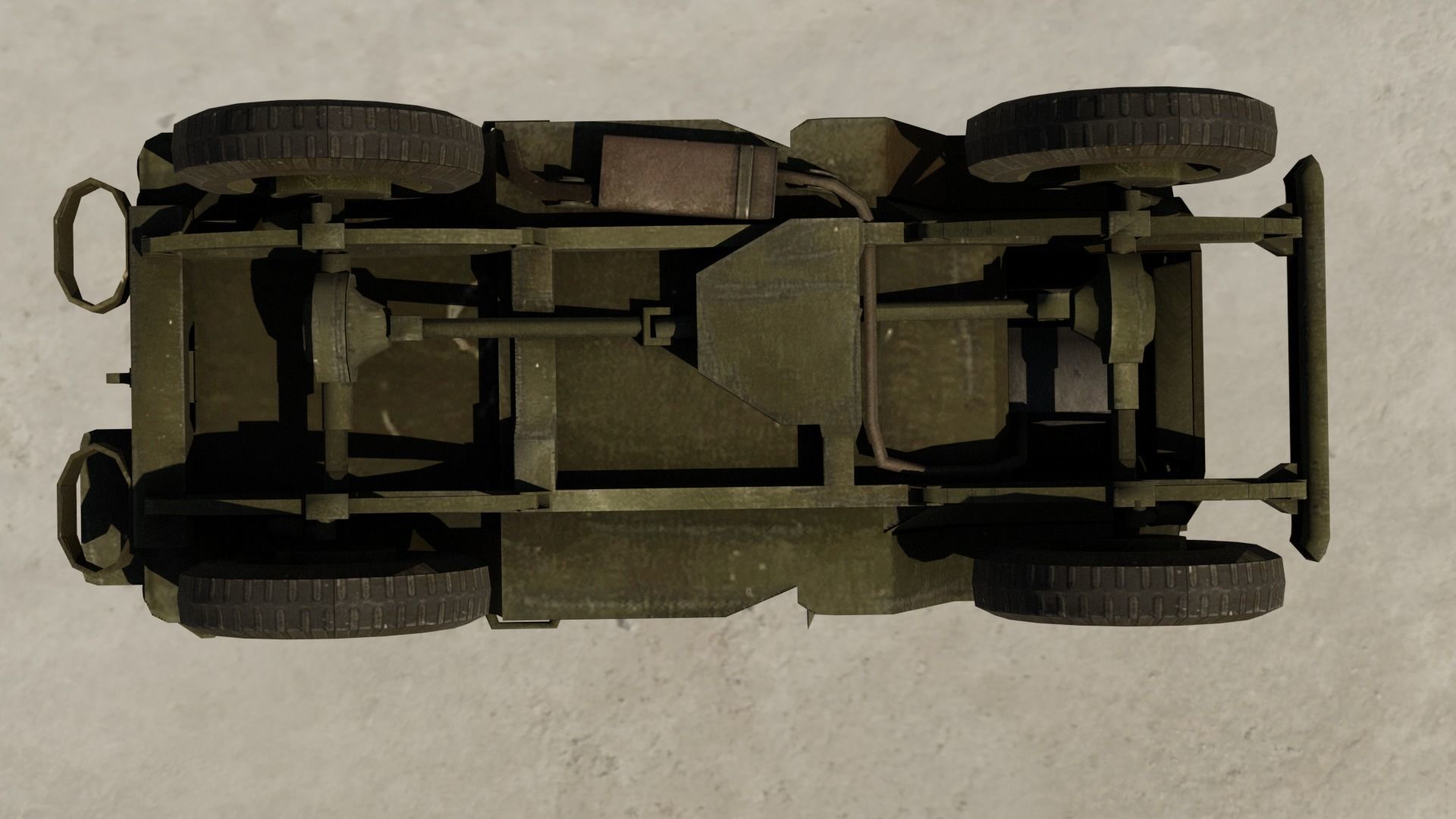 Willys Jeep Low-poly 3D model_3