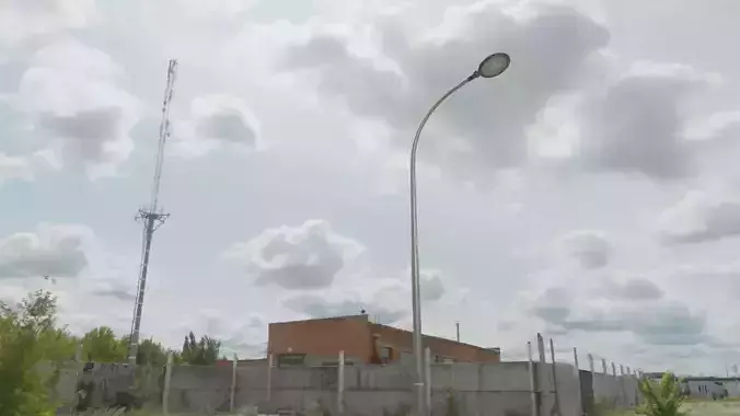 Street Light 15 version 11 6m with pole 1 Low-poly 3D model