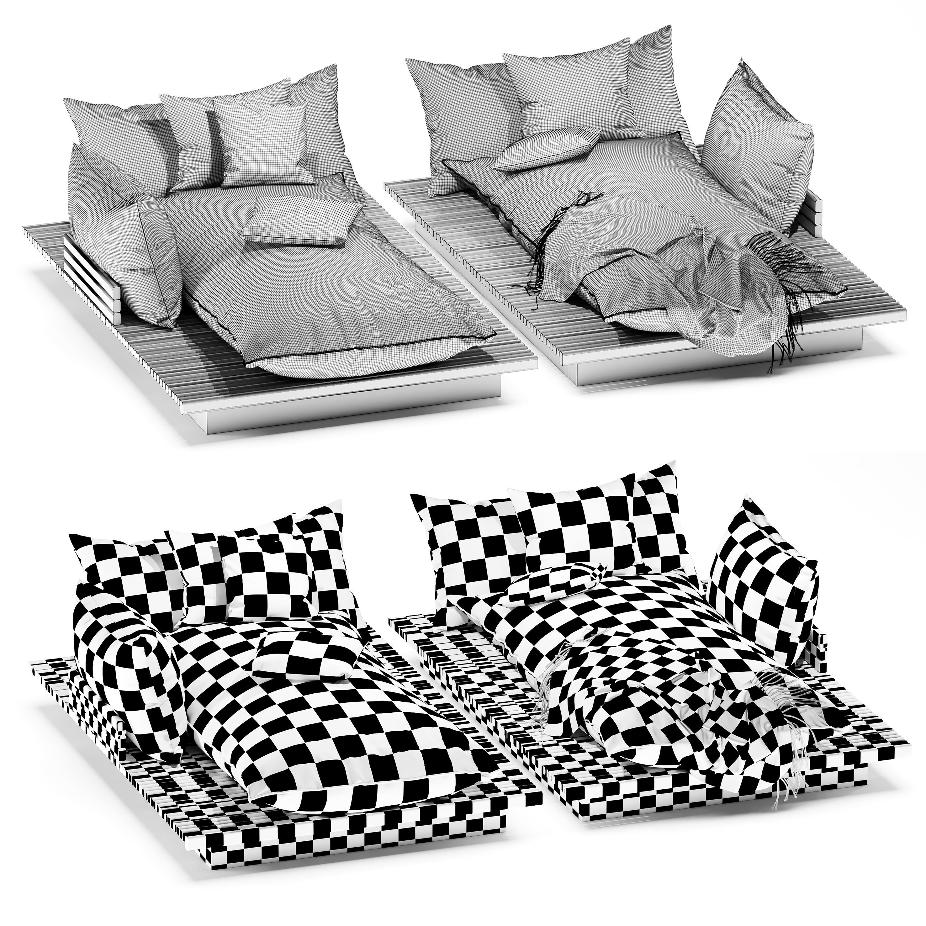 Minotti outdoor bed 3D model_2