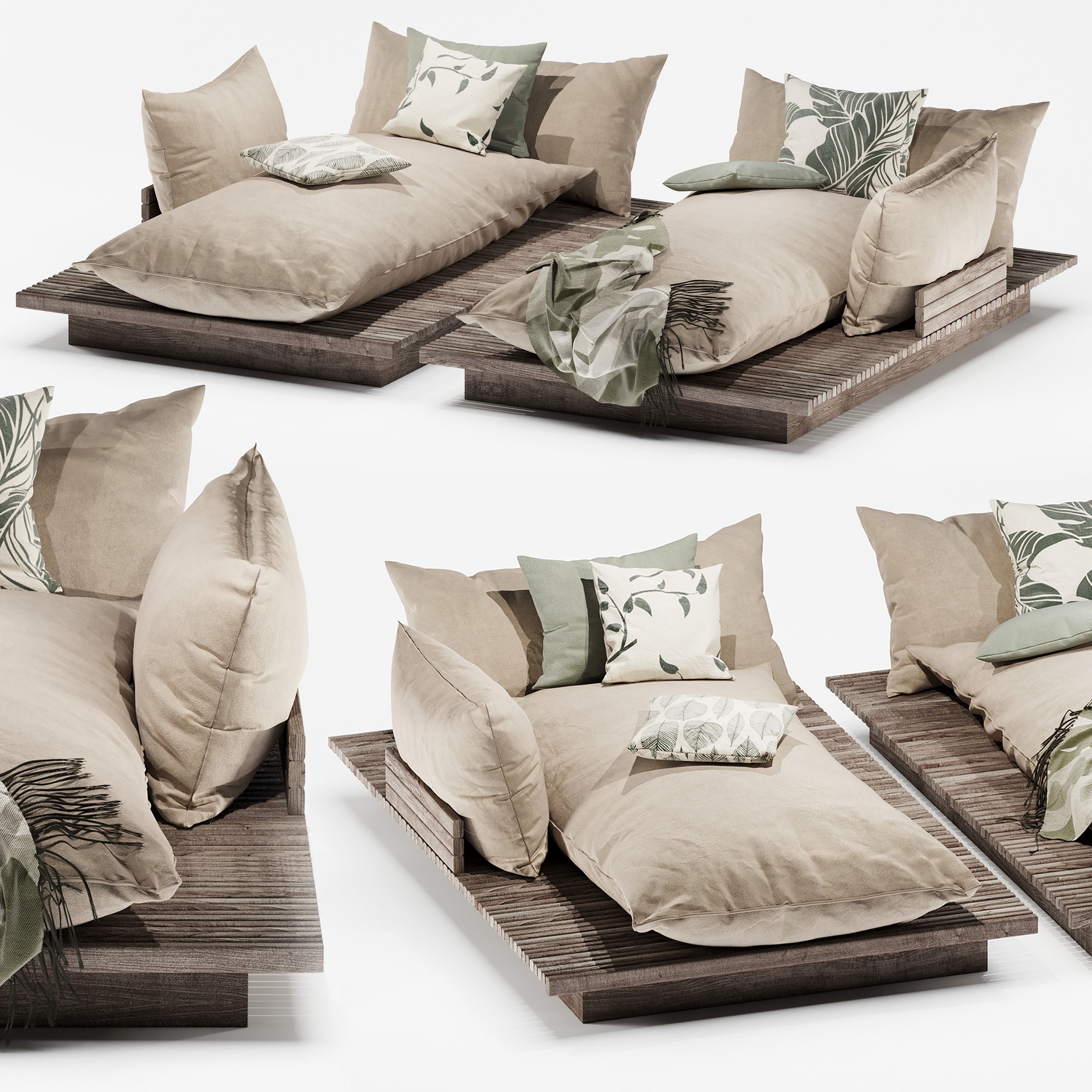 Minotti outdoor bed 3D model_4