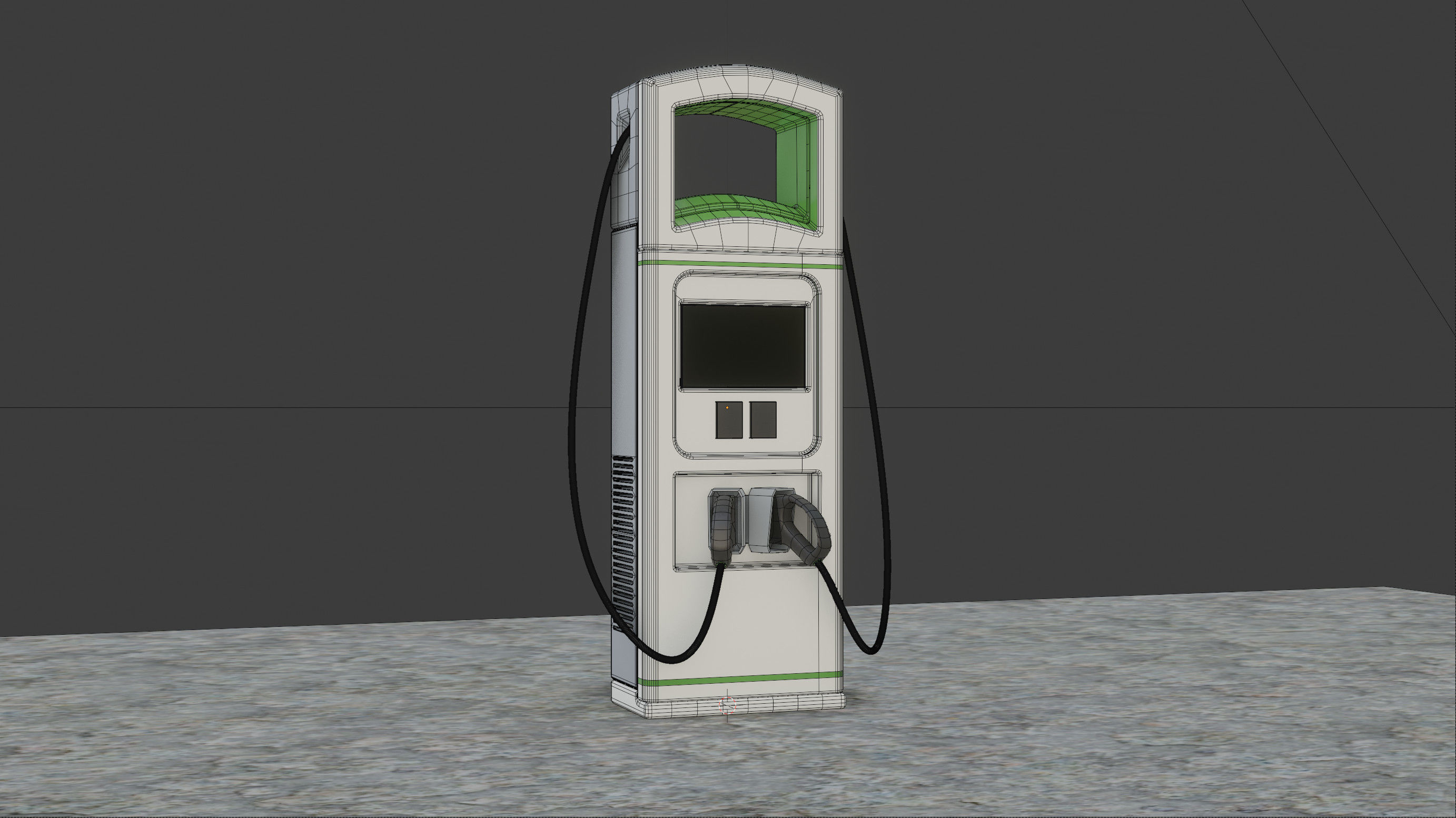 EV charging station 3D model_3