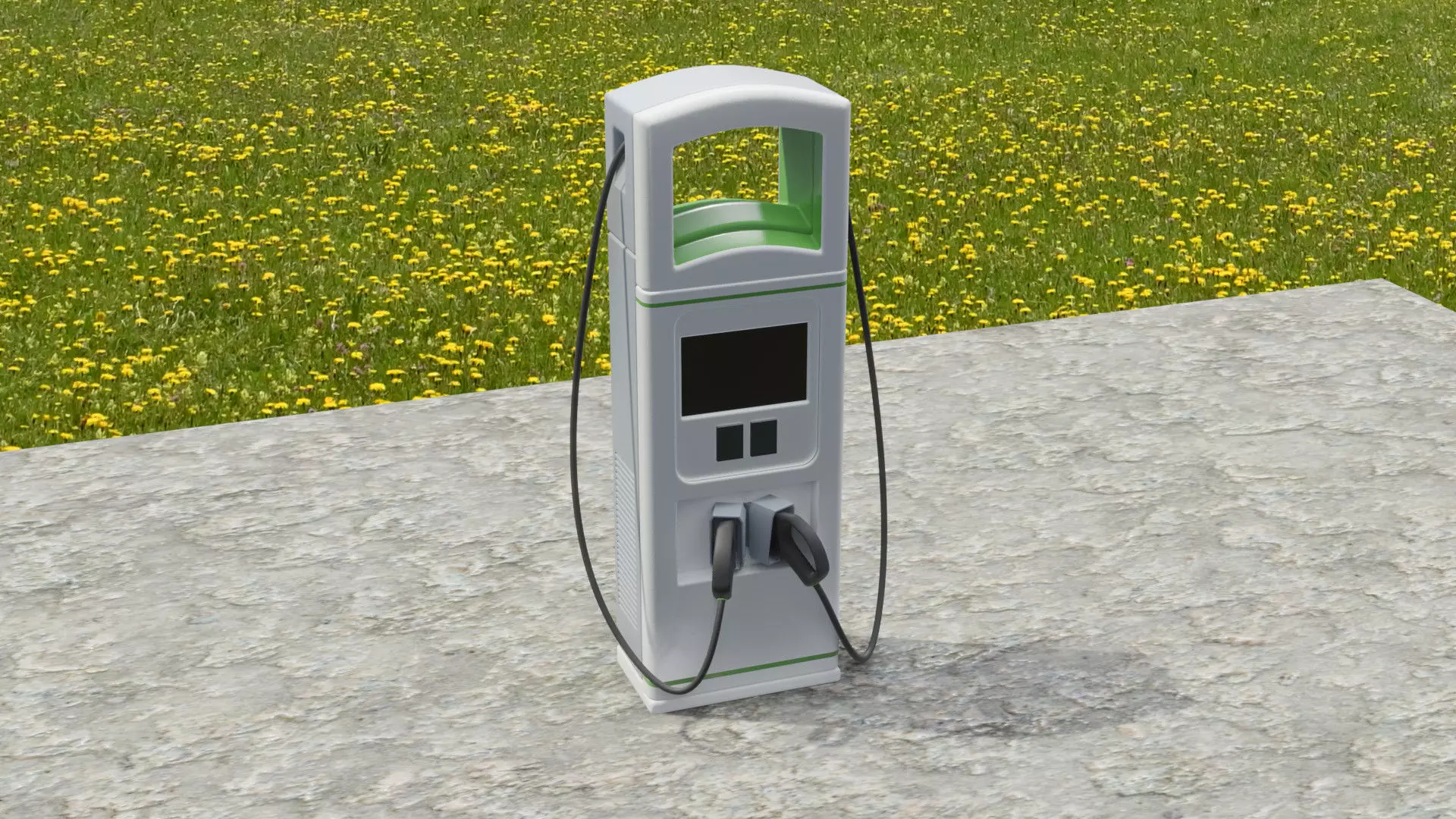EV charging station 3D model_0
