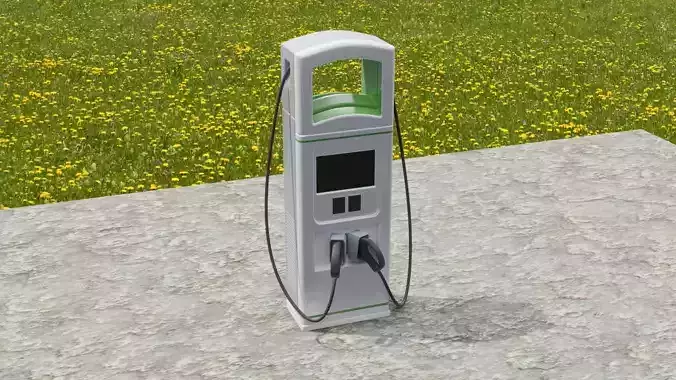 EV charging station 3D model