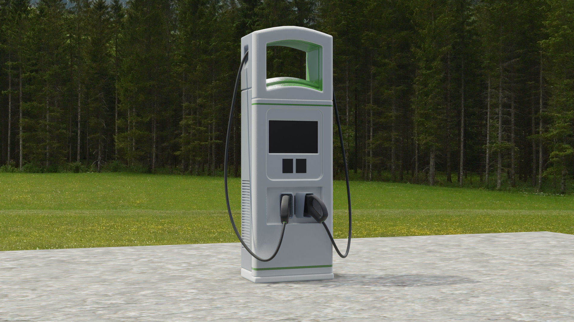 EV charging station 3D model_1
