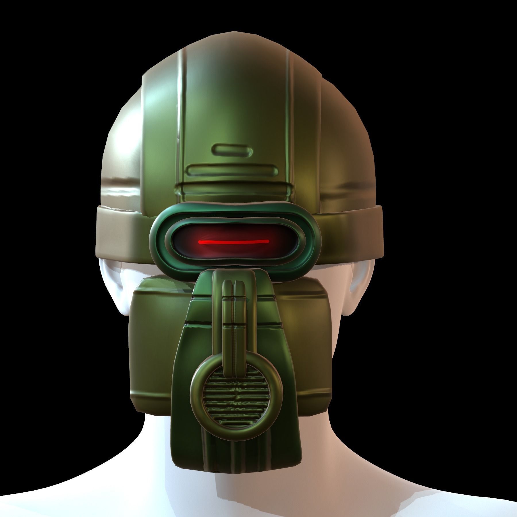 Gas mask helmet 3d model scifi Low-poly Low-poly 3D model Low-poly 3D model_2