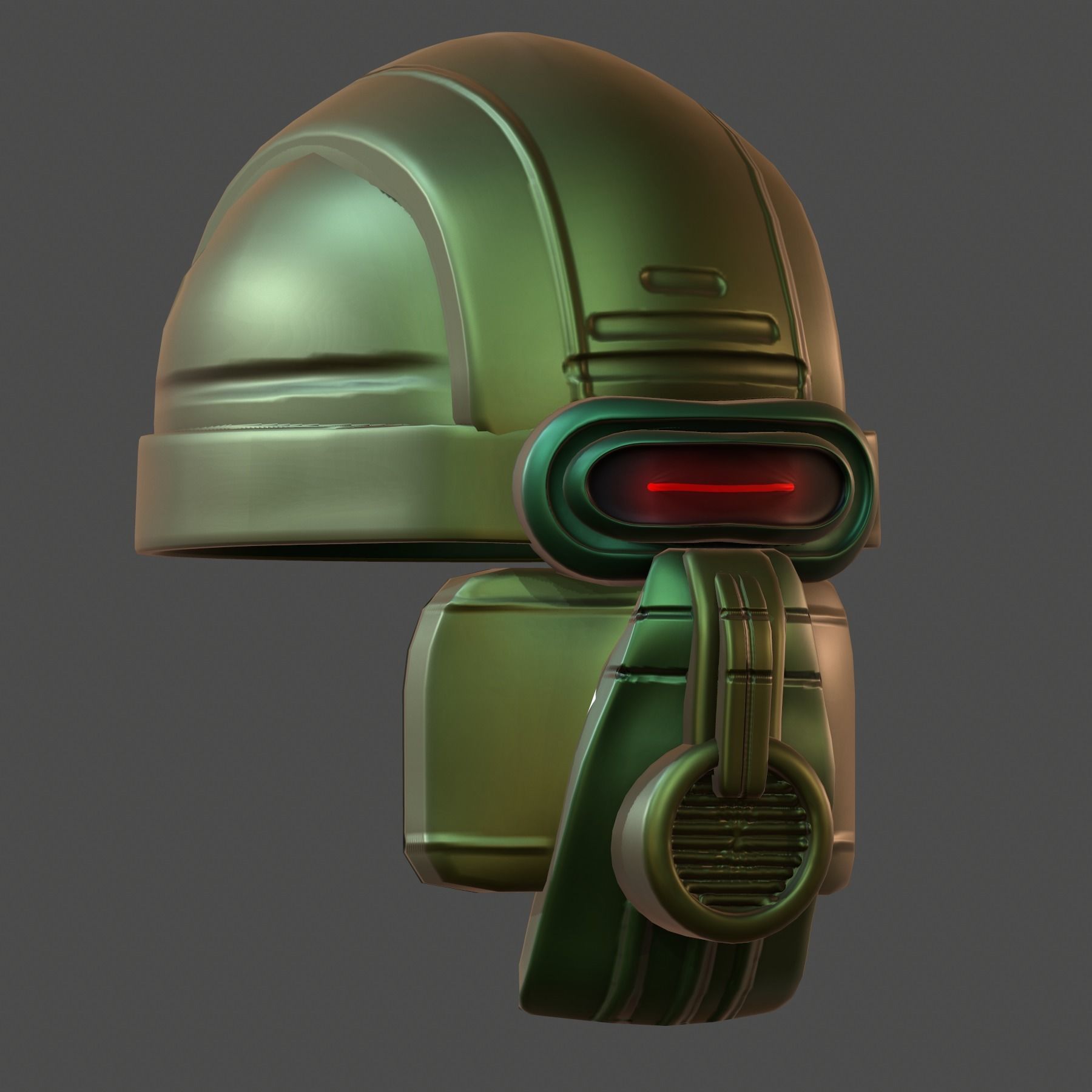 Gas mask helmet 3d model scifi Low-poly Low-poly 3D model Low-poly 3D model_8