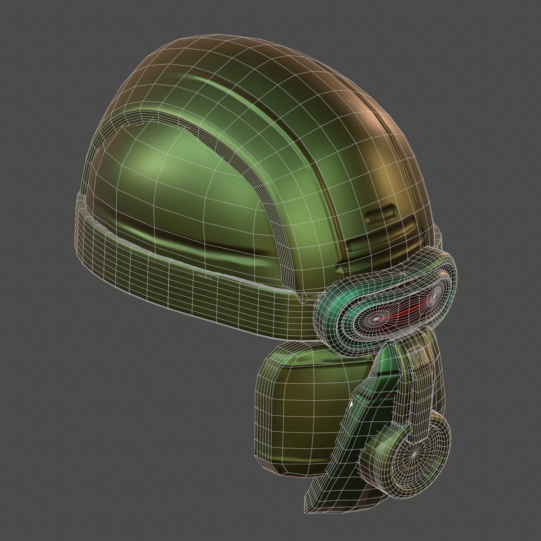 Gas mask helmet 3d model scifi Low-poly Low-poly 3D model Low-poly 3D model_16