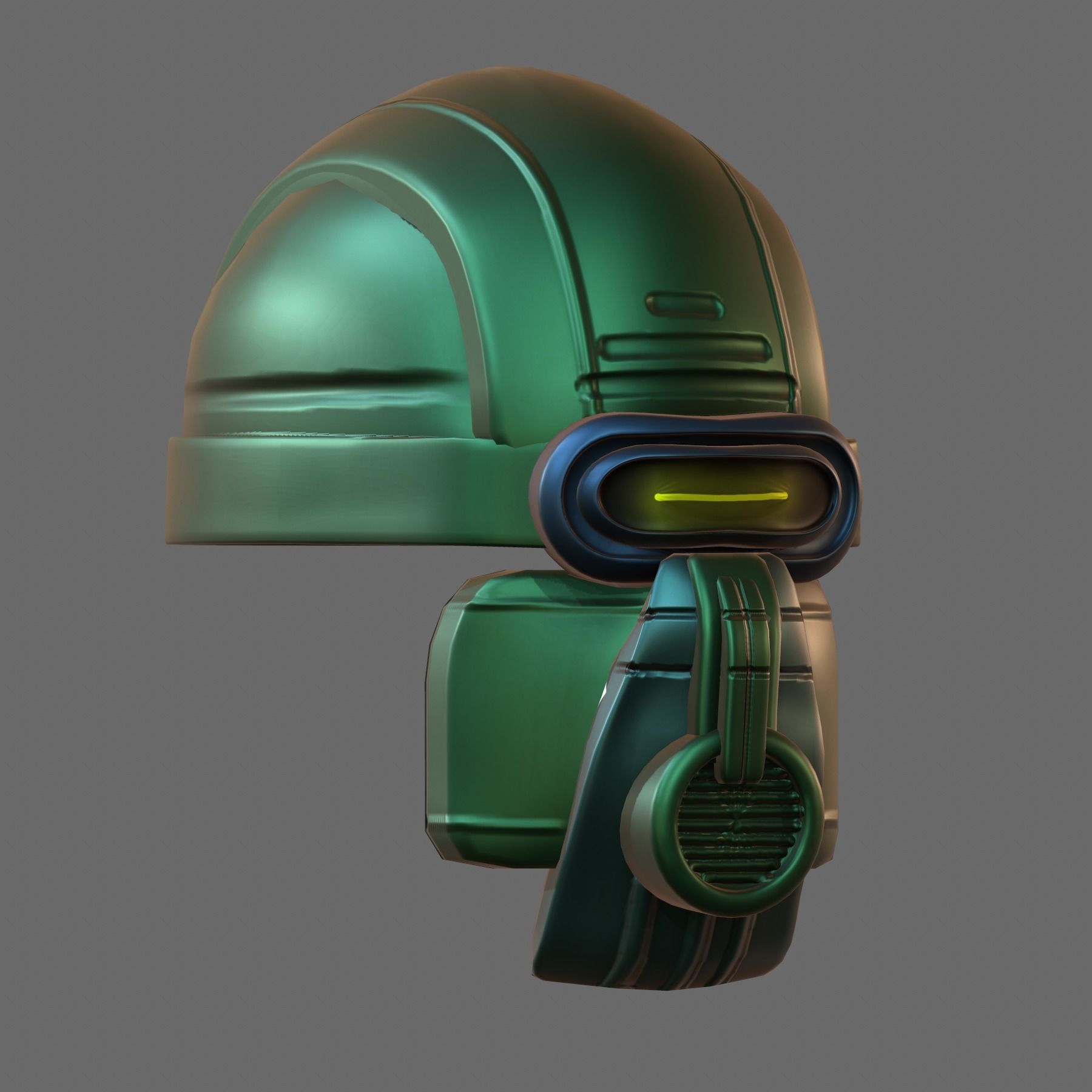 Gas mask helmet 3d model scifi Low-poly Low-poly 3D model Low-poly 3D model_7