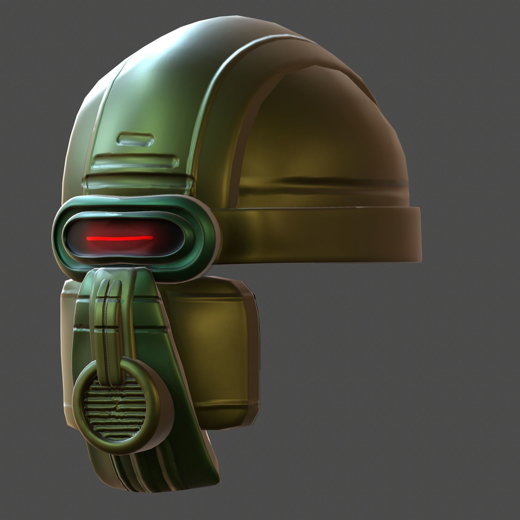 Gas mask helmet 3d model scifi Low-poly Low-poly 3D model Low-poly 3D model_6