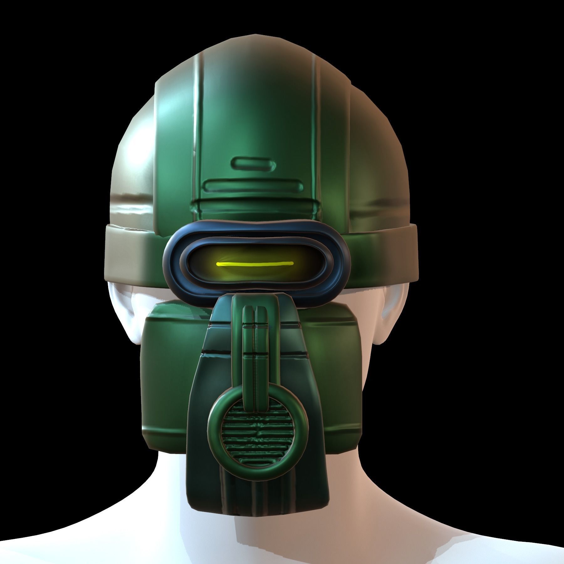 Gas mask helmet 3d model scifi Low-poly Low-poly 3D model Low-poly 3D model_3