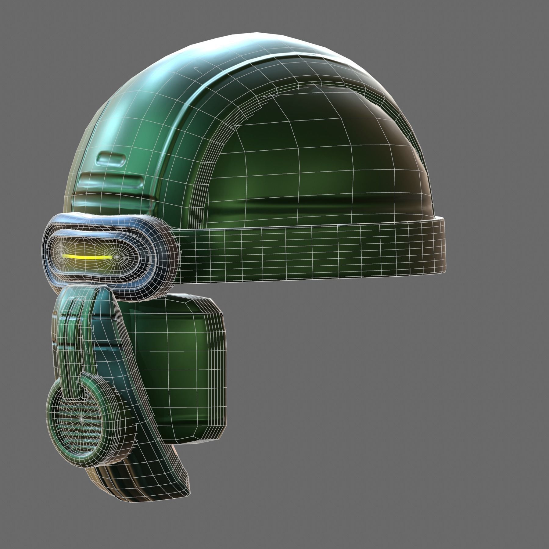 Gas mask helmet 3d model scifi Low-poly Low-poly 3D model Low-poly 3D model_13