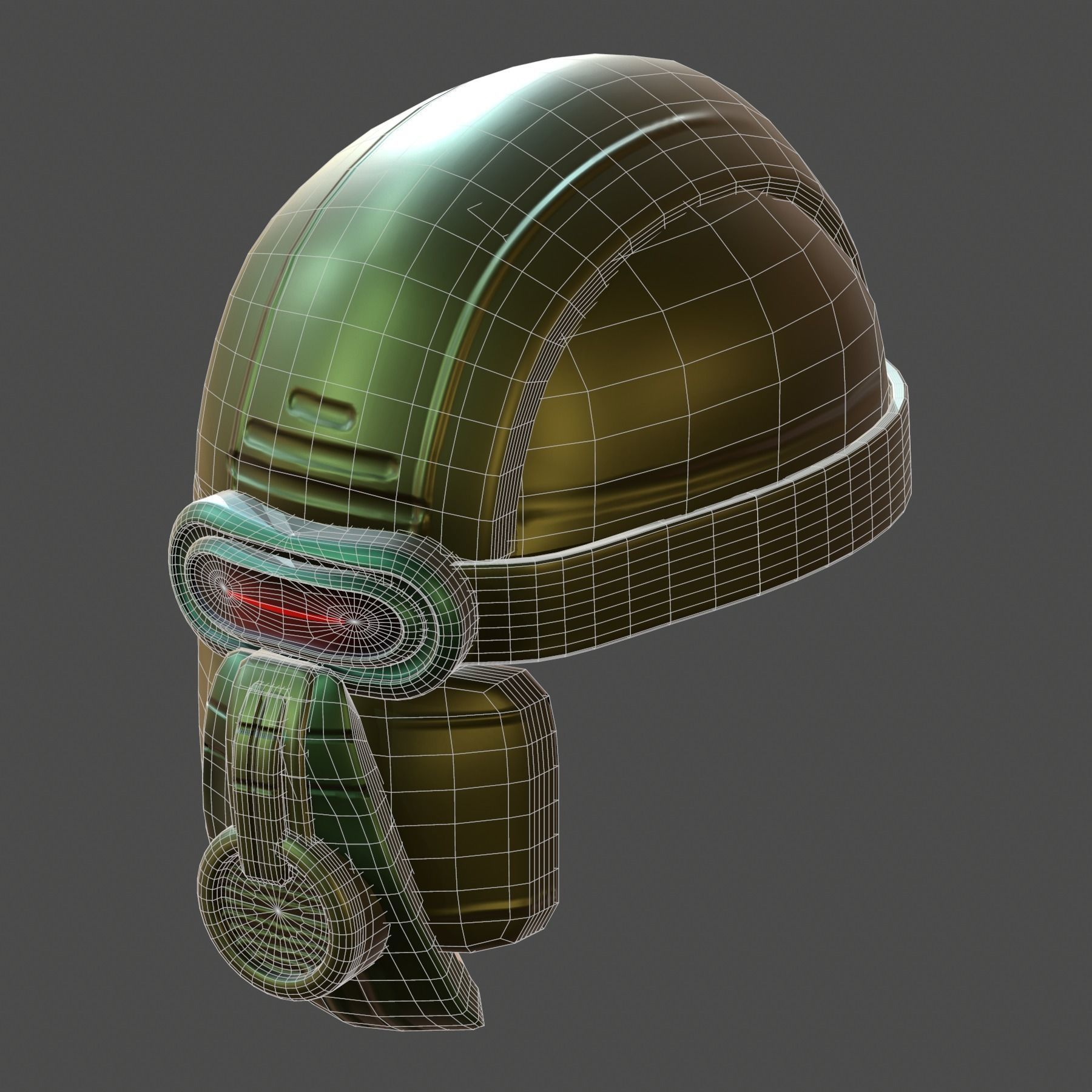 Gas mask helmet 3d model scifi Low-poly Low-poly 3D model Low-poly 3D model_14
