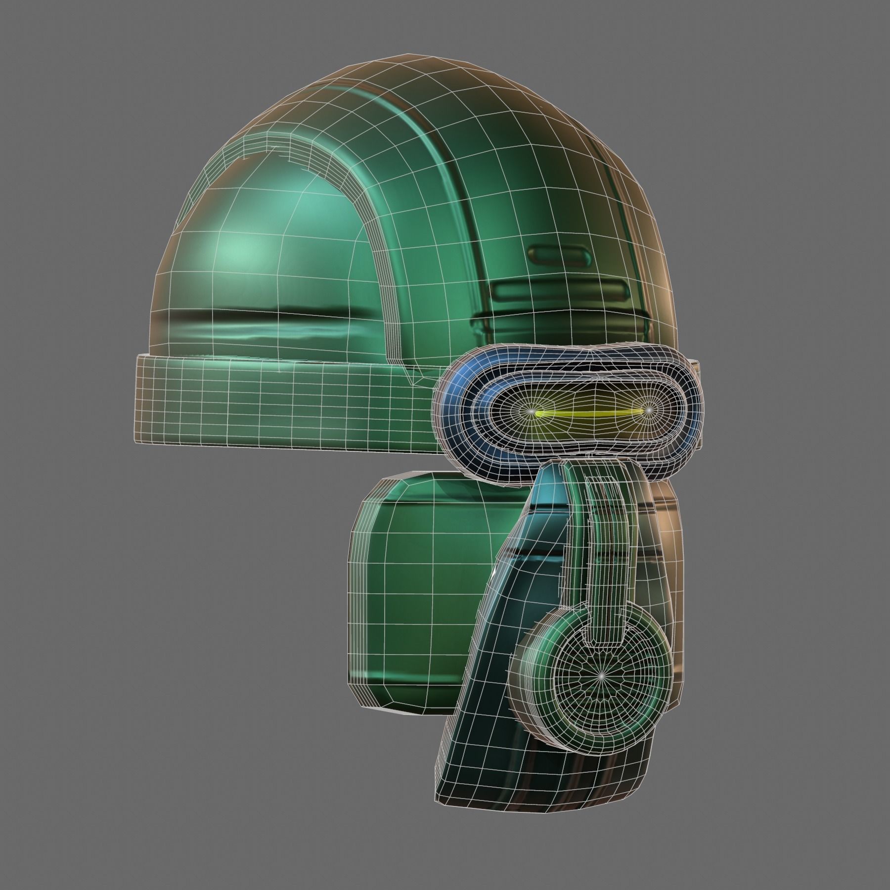 Gas mask helmet 3d model scifi Low-poly Low-poly 3D model Low-poly 3D model_15