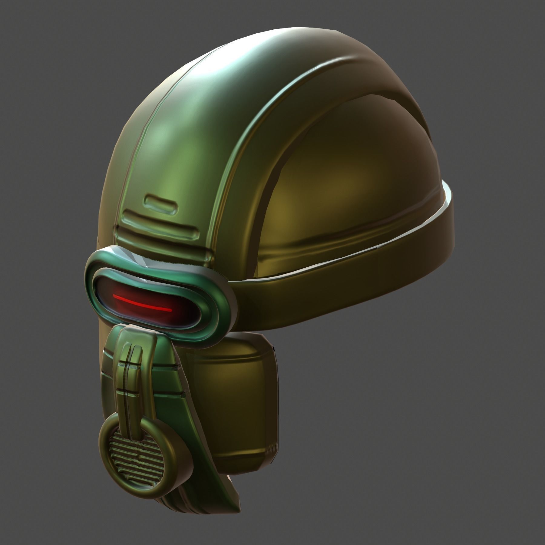Gas mask helmet 3d model scifi Low-poly Low-poly 3D model Low-poly 3D model_12