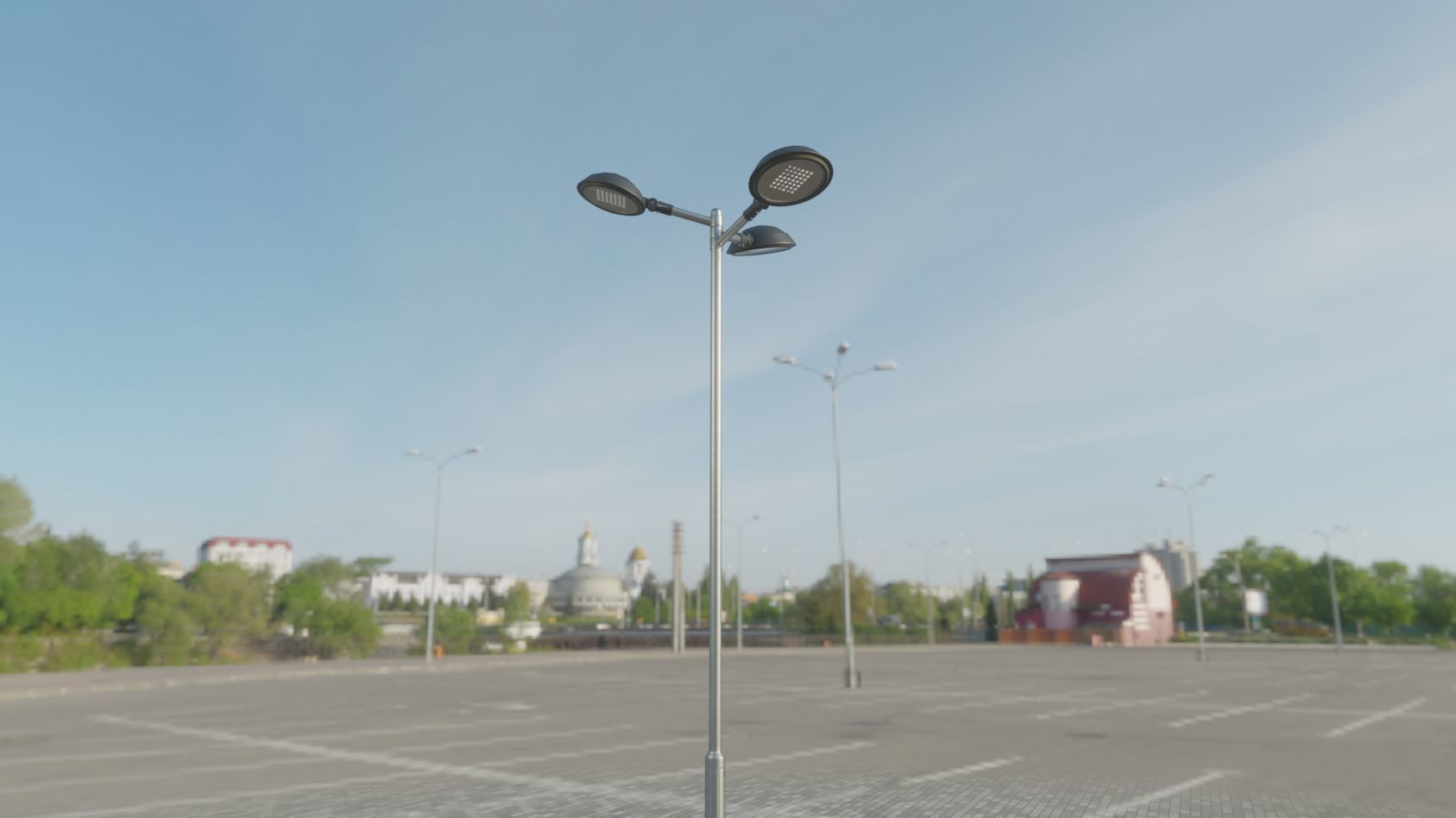 Street Light 15 version 8 5m with pole 2 Low-poly 3D model_8