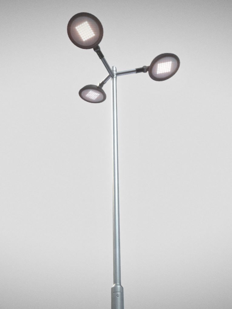 Street Light 15 version 8 5m with pole 2 Low-poly 3D model_6