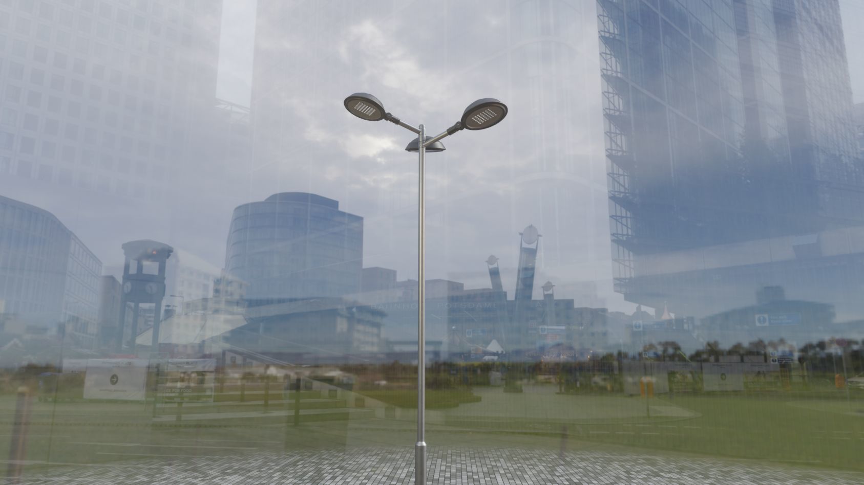 Street Light 15 version 8 5m with pole 2 Low-poly 3D model_15