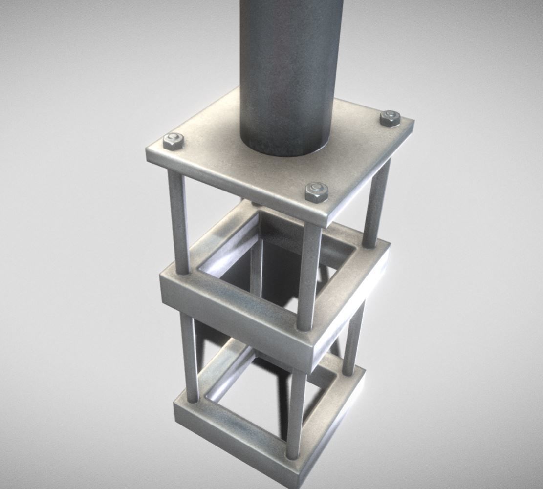 Street Light 15 version 8 5m with pole 2 Low-poly 3D model_5