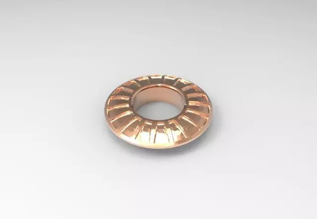 Eyelet 2 rose gold ring 3D model_0