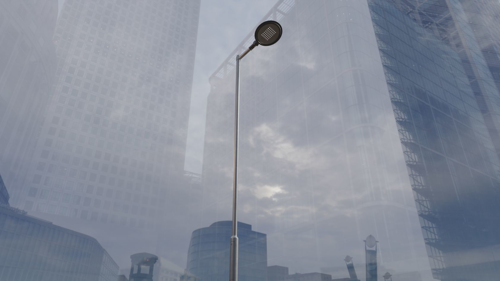 Street Light 15 version 6 5m with pole 2 Low-poly 3D model_1