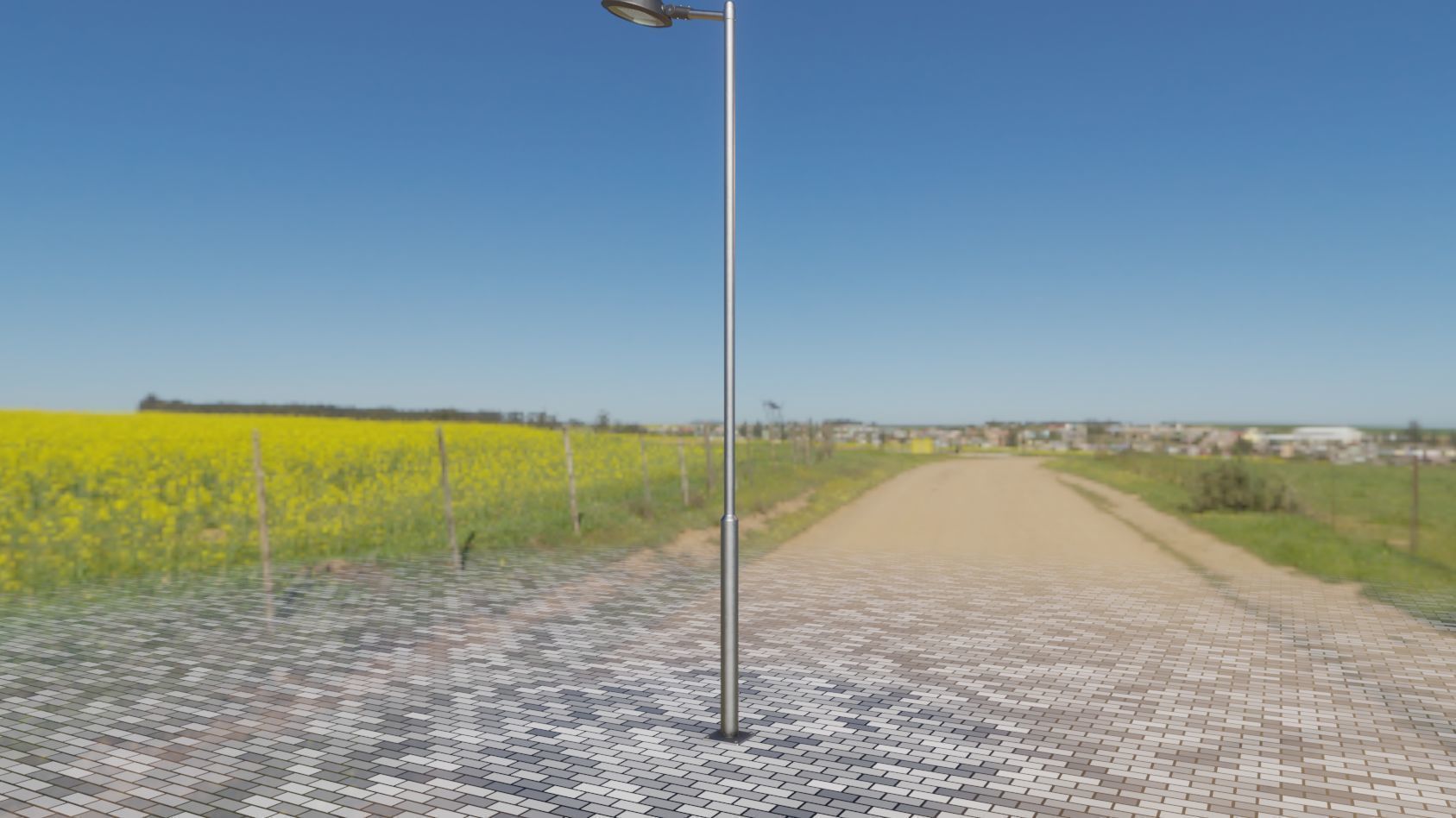 Street Light 15 version 6 5m with pole 2 Low-poly 3D model_10