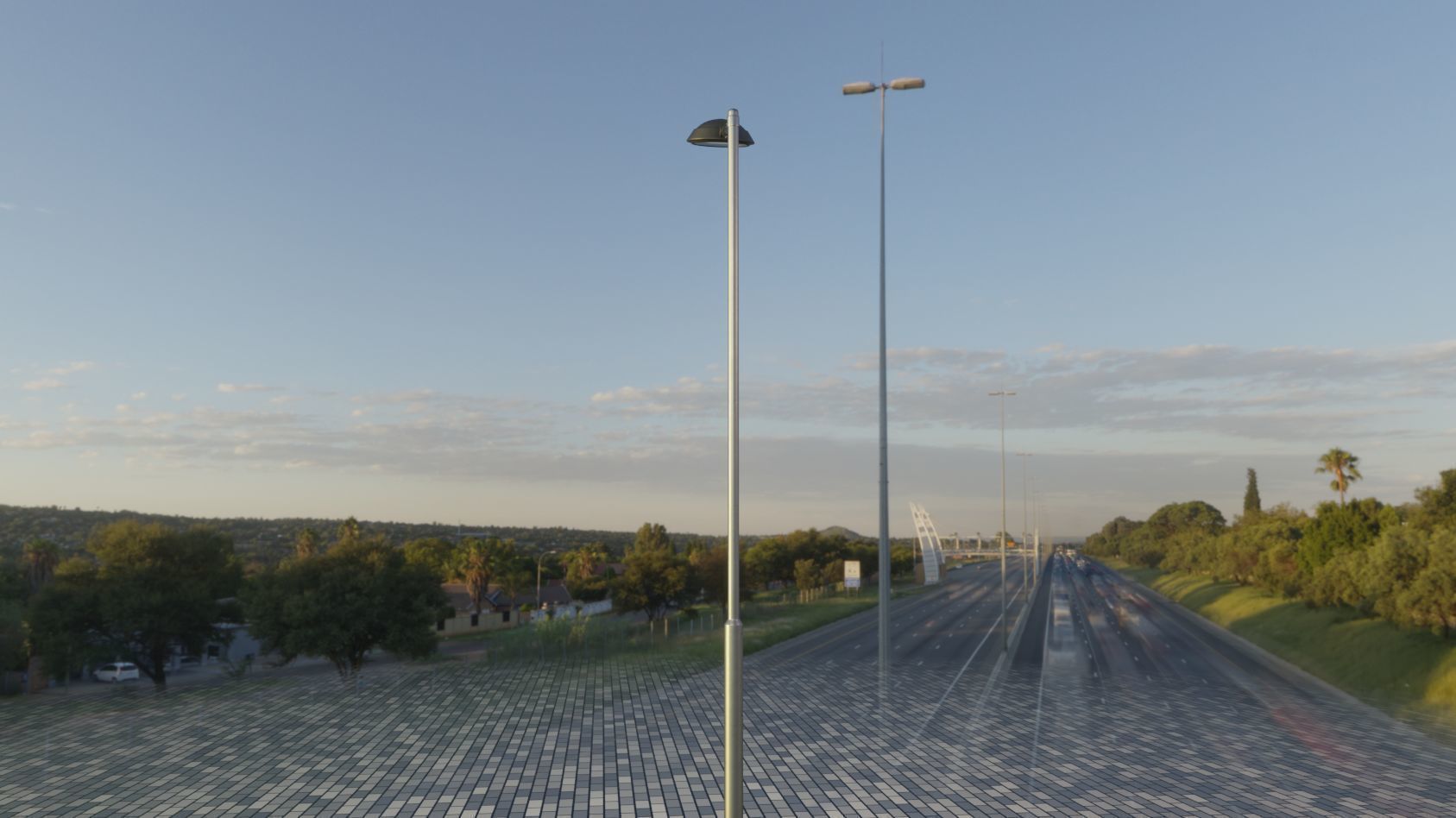 Street Light 15 version 6 5m with pole 2 Low-poly 3D model_16