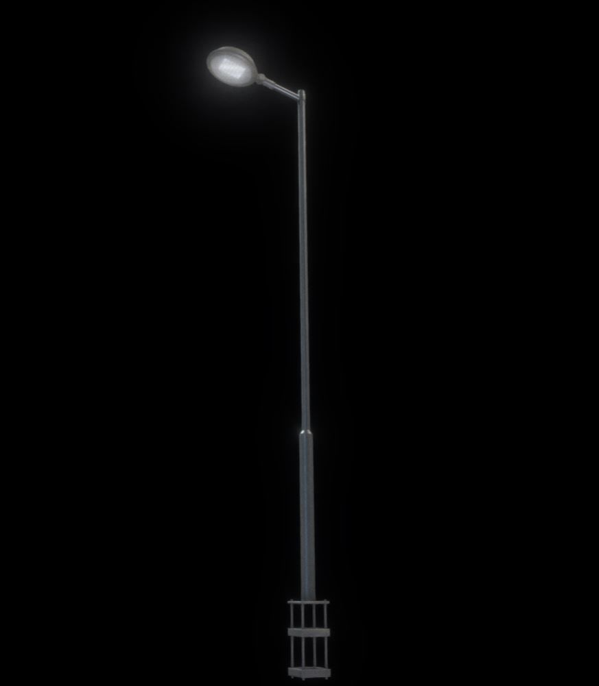 Street Light 15 version 6 5m with pole 2 Low-poly 3D model_5
