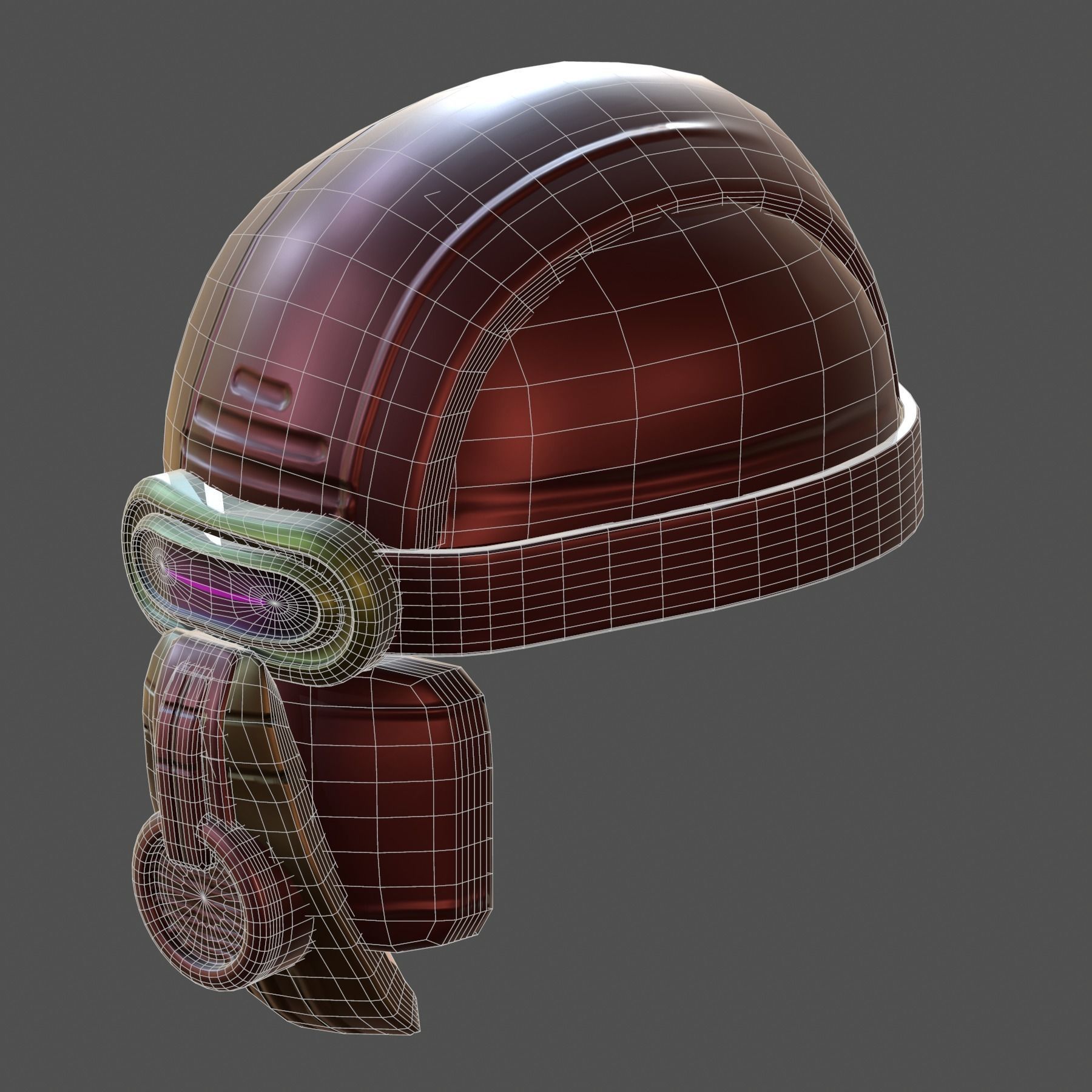 Gas mask helmet 3d model scifi Low-poly Low-poly 3D model_8