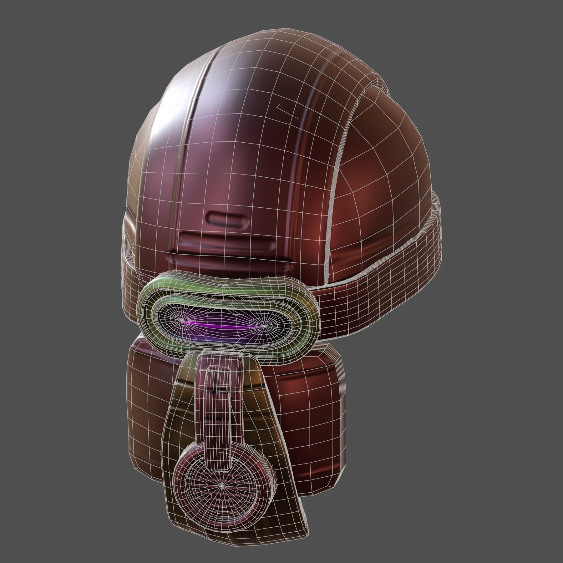Gas mask helmet 3d model scifi Low-poly Low-poly 3D model_9