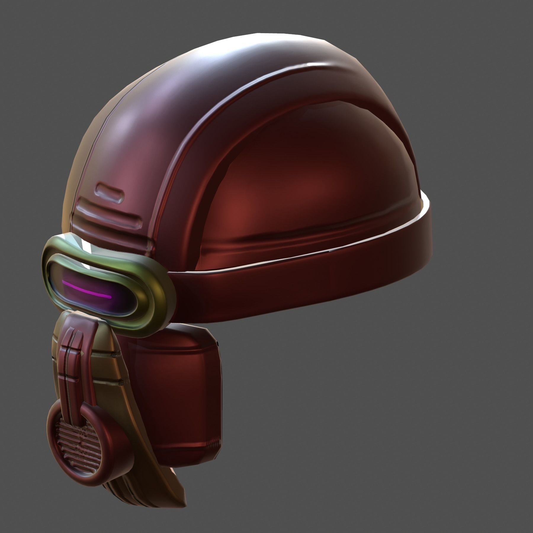 Gas mask helmet 3d model scifi Low-poly Low-poly 3D model_7