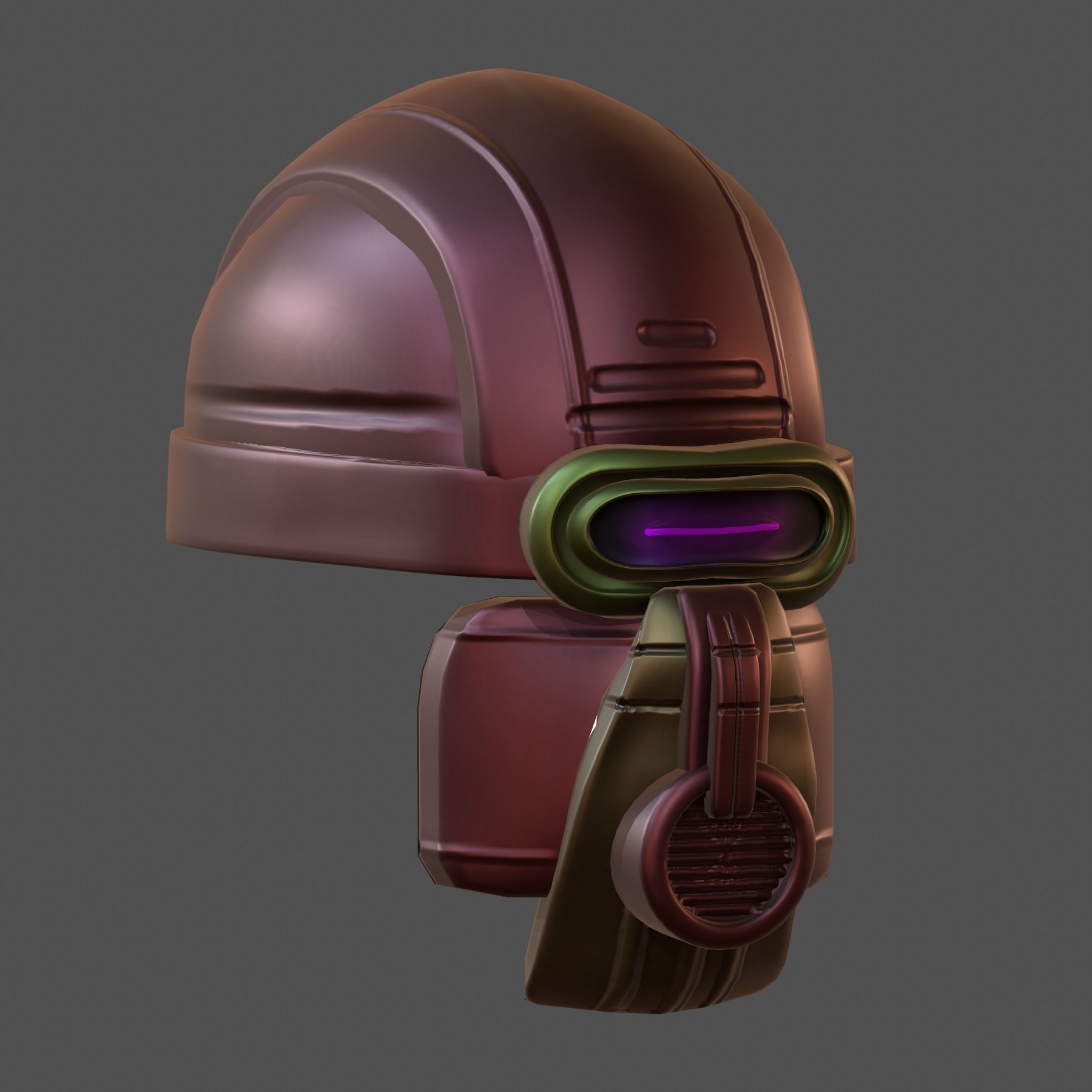 Gas mask helmet 3d model scifi Low-poly Low-poly 3D model_4