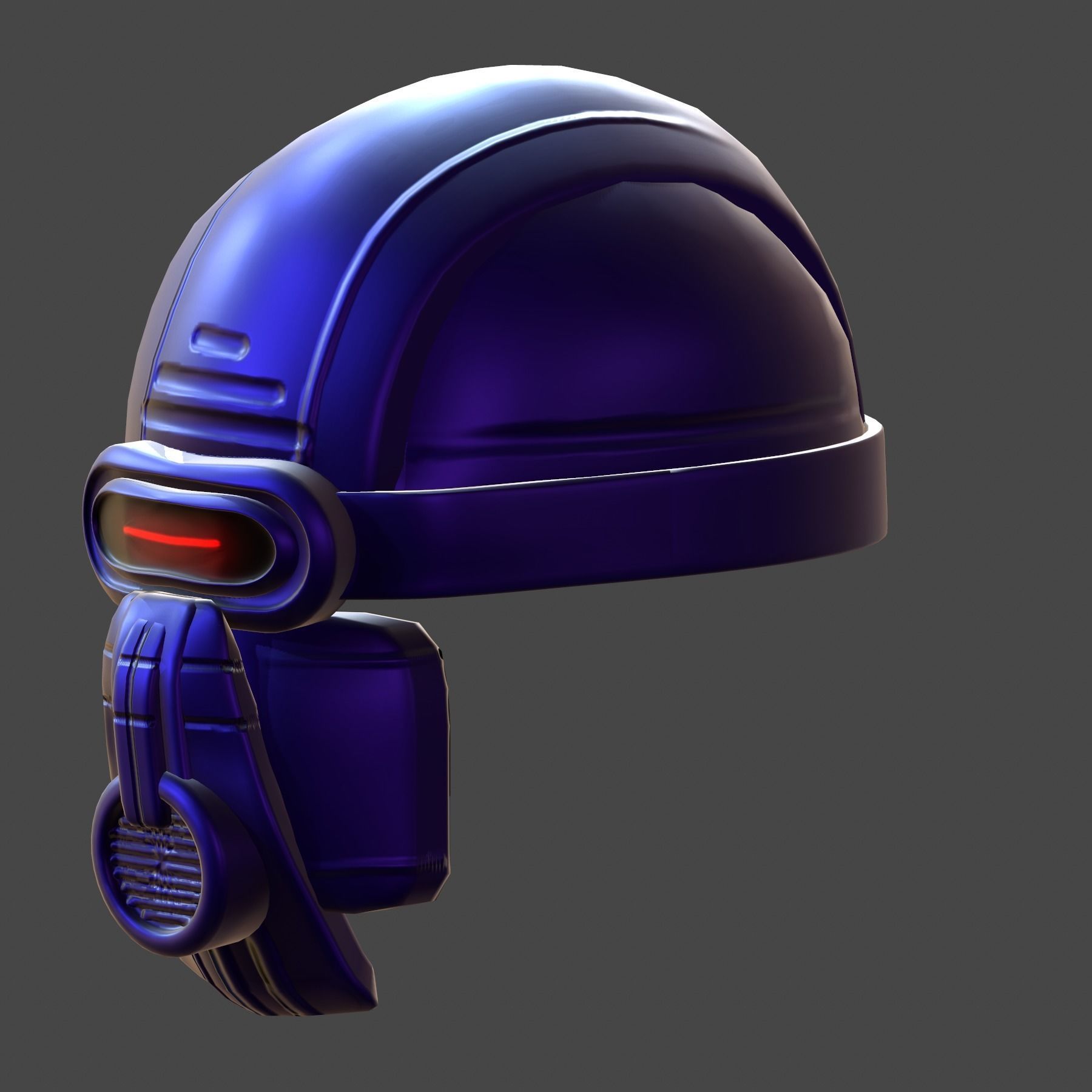 Gas mask helmet 3d model scifi Low-poly Low-poly 3D model_5