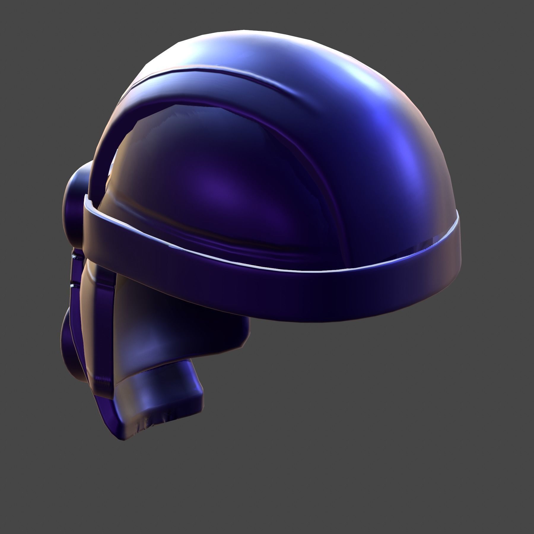 Gas mask helmet 3d model scifi Low-poly Low-poly 3D model_4