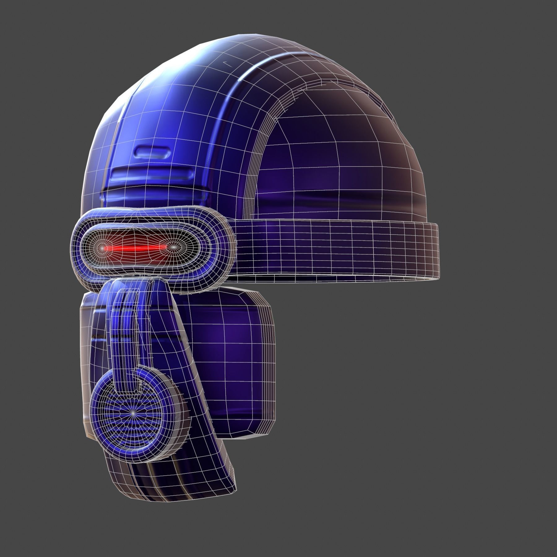 Gas mask helmet 3d model scifi Low-poly Low-poly 3D model_6