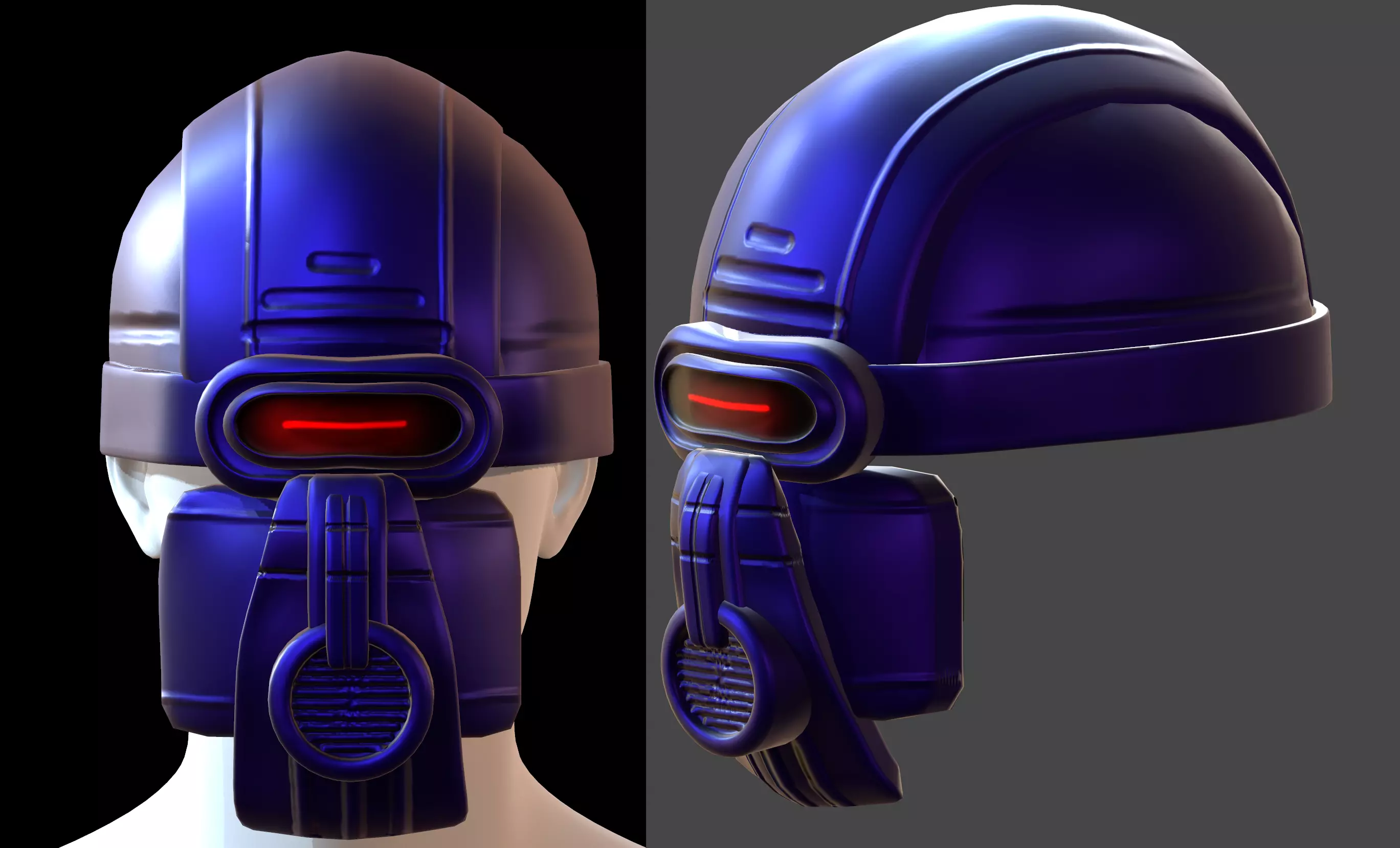 Gas mask helmet 3d model scifi Low-poly Low-poly 3D model_0