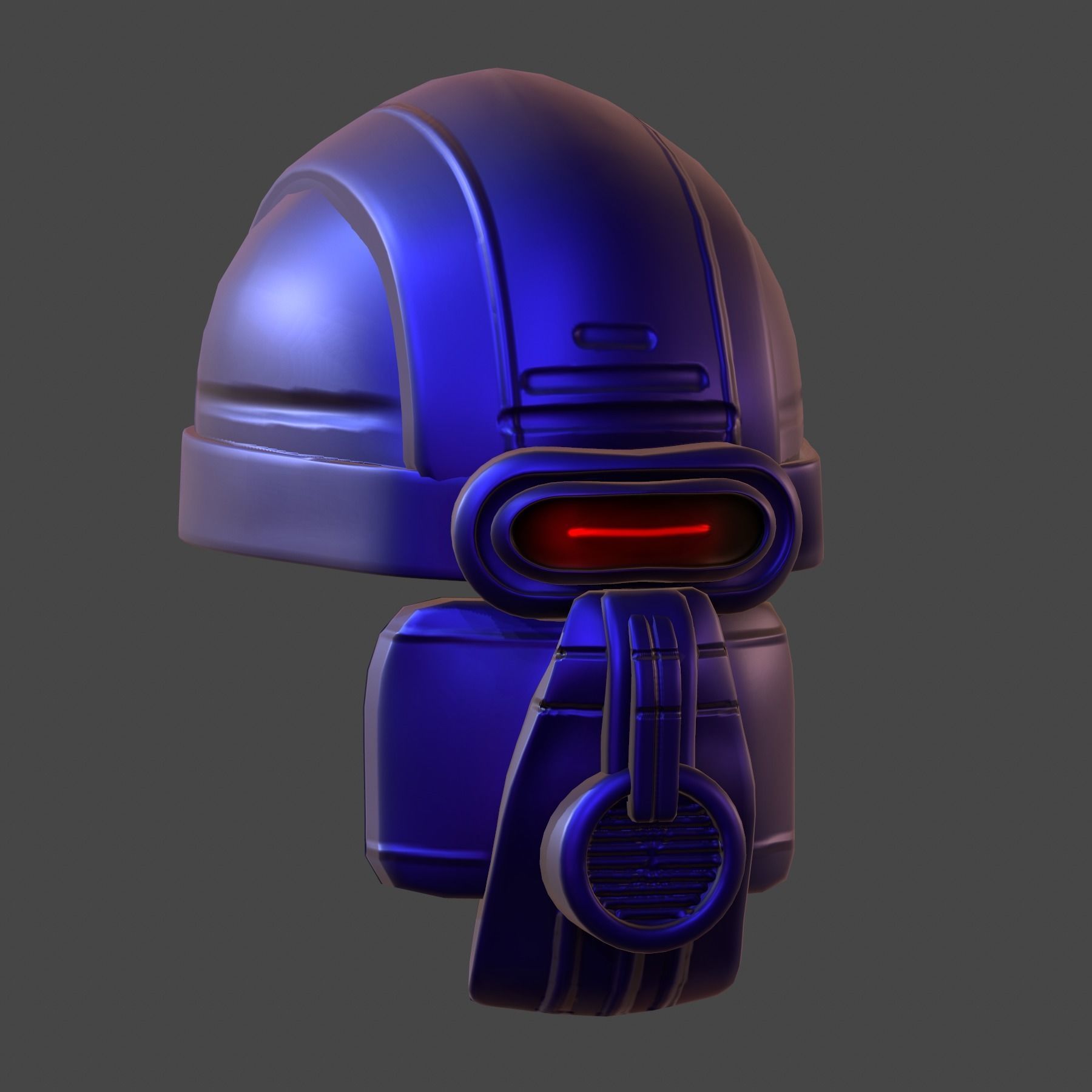 Gas mask helmet 3d model scifi Low-poly Low-poly 3D model_3