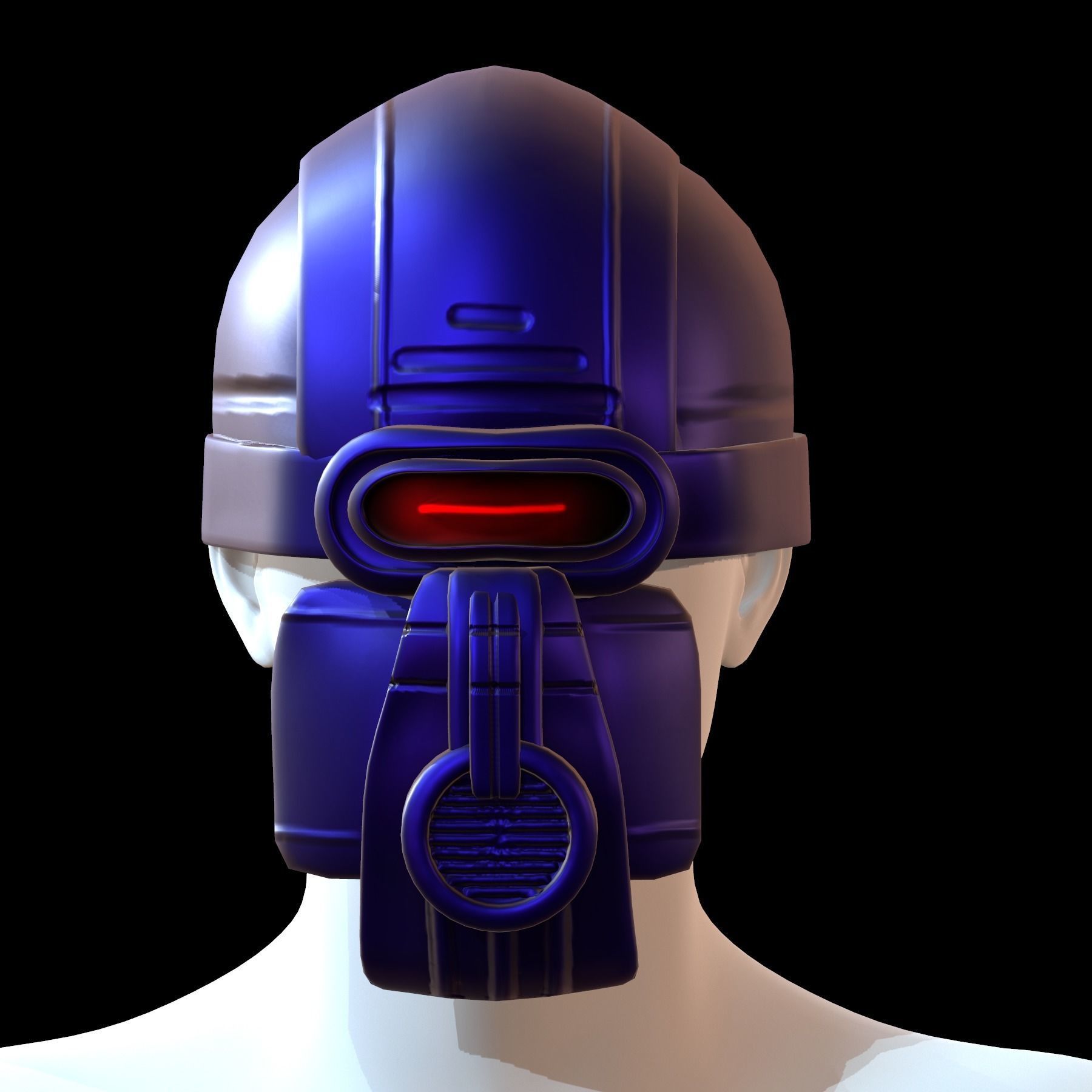 Gas mask helmet 3d model scifi Low-poly Low-poly 3D model_1