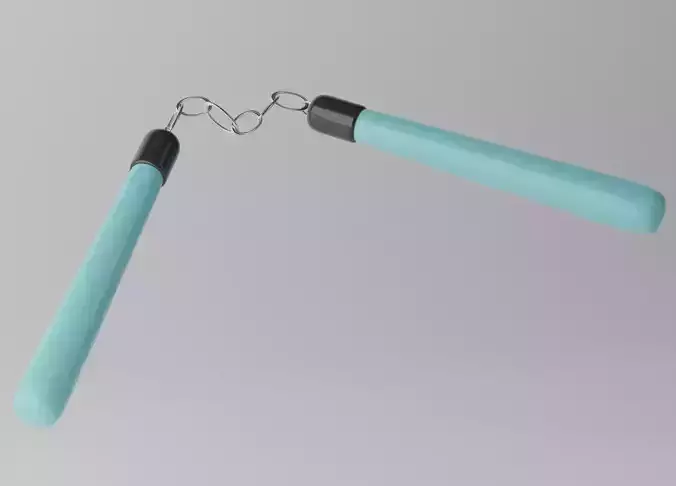 Nunchaku pair of handles Low-poly 3D model