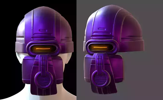 Gas mask helmet 3d model scifi Low-poly 