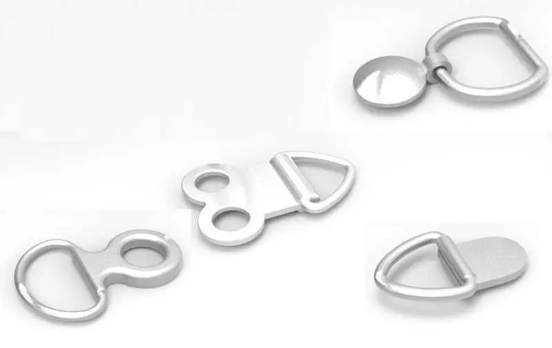 Set of 4 Shoe D rings 3D model_0