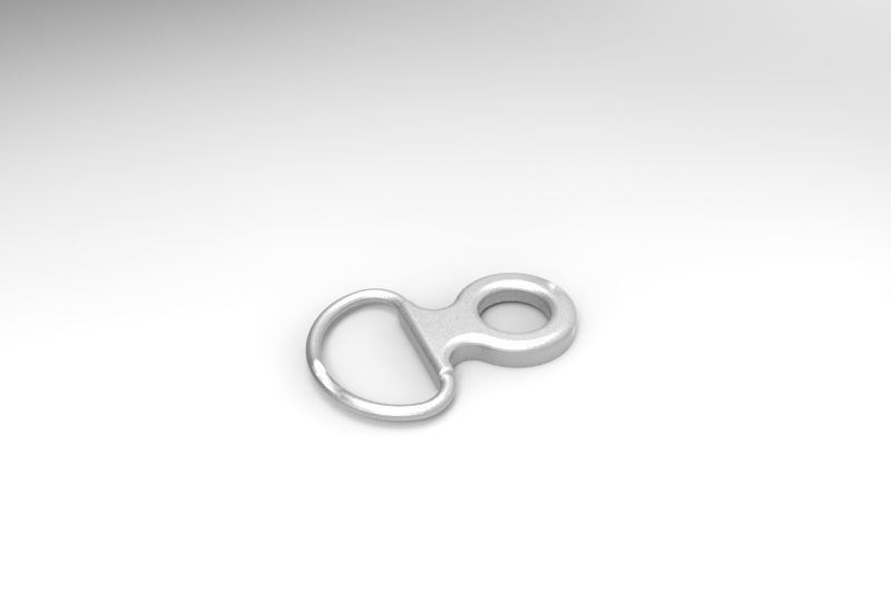 Set of 4 Shoe D rings 3D model_4