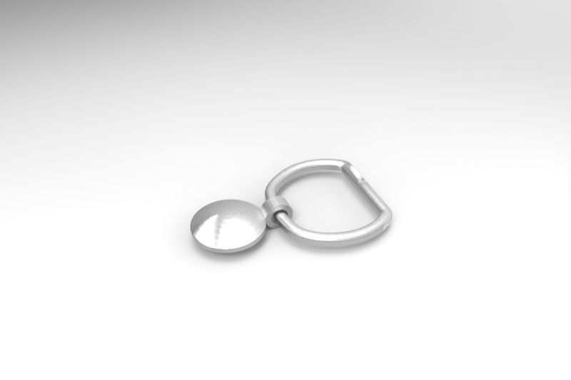 Set of 4 Shoe D rings 3D model_3