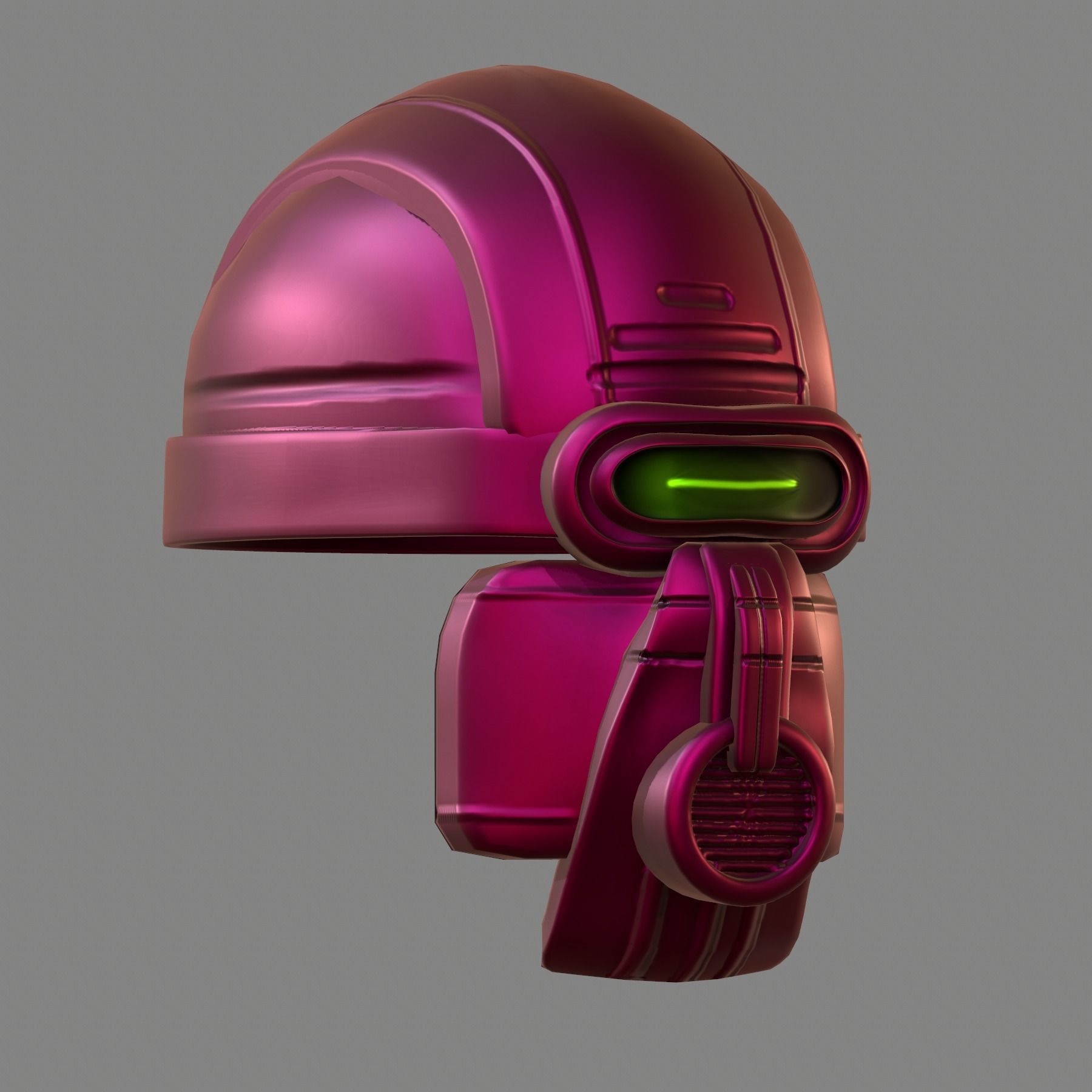 Gas mask helmet 3d model scifi Low-poly Low-poly 3D model_4